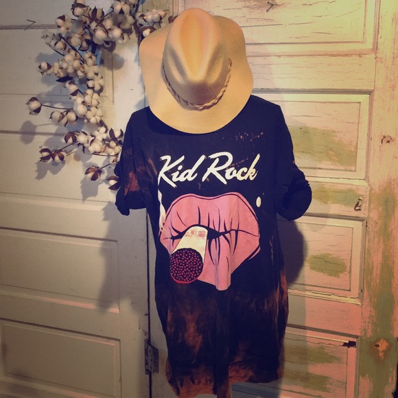 Other - Hand distressed and bleached Kid Rock Tee - 2xl